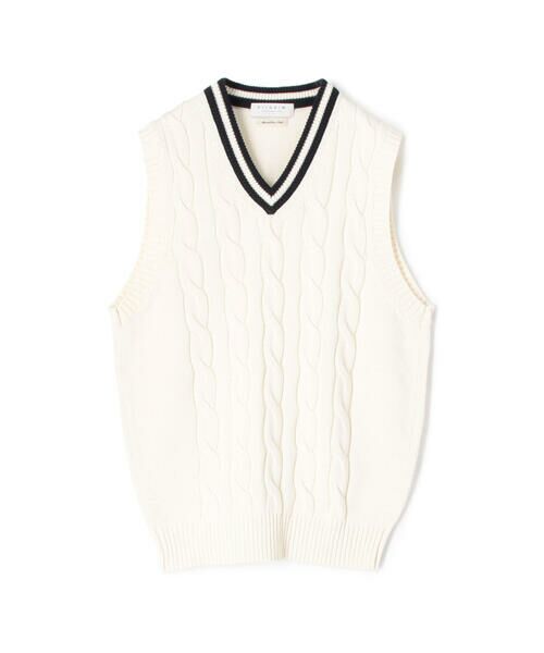 セール】 コットン Vネックチルデンベスト （ニット・セーター