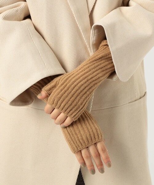 Johnstons of Elgin rib rist カシミヤ フィンガーレスグローブ （手袋