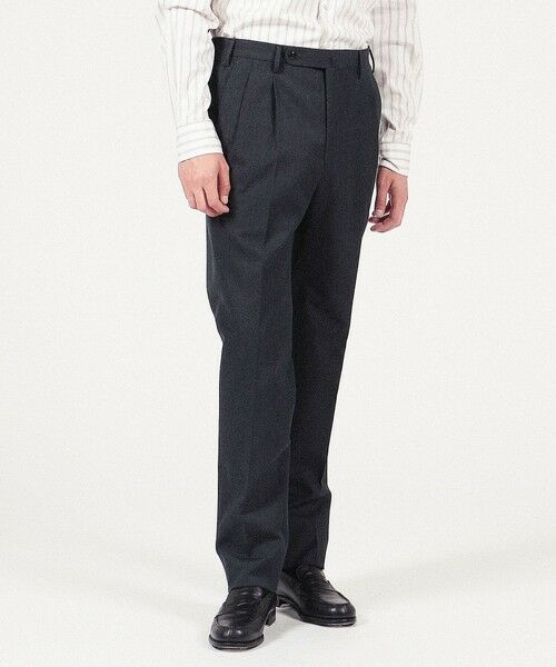 セール】 ウールコットンツイル 2プリーツスラックス （スラックス