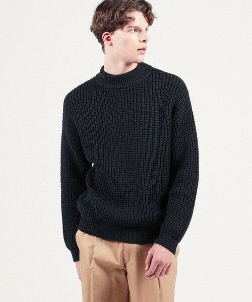 CABaN コットンカシミヤワッフル モックネックプルオーバー （ニット