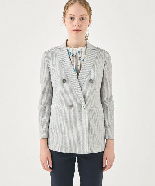 シルキーサッカー ダブルブレストライトジャケット （テーラード