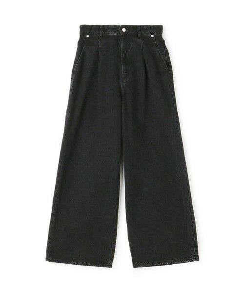 セール】 コットンデニム タックワイドパンツ （デニムパンツ