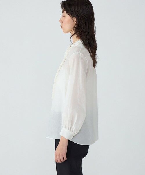 コットンシルクオーガンジー フリルブラウス （シャツ・ブラウス