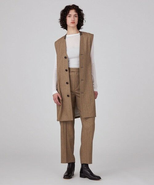 セール】 ウールサキソニー ロングジレ （ベスト）｜TOMORROWLAND