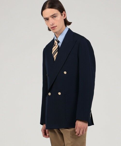 セール】 ウールリネン ダブルブレステッド4Bジャケット （テーラード