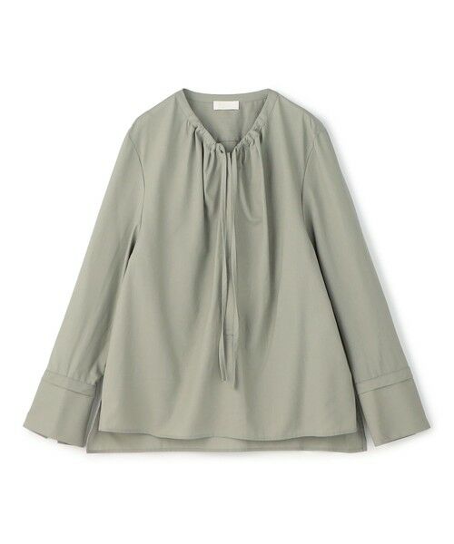 セール】 クリスタルコットン ギャザーVネックブラウス （シャツ