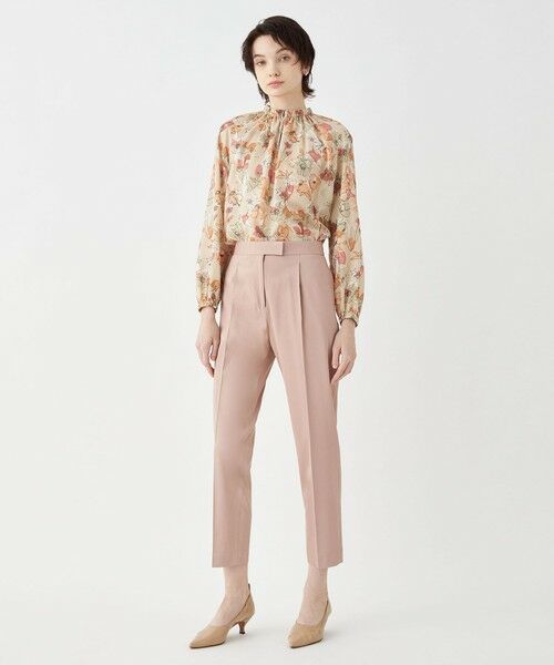 セール】 ピオニープリント ギャザーネックブラウス （シャツ