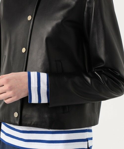 CINQUANTA ノーカラーレザージャケット （レザーブルゾン・ジャケット