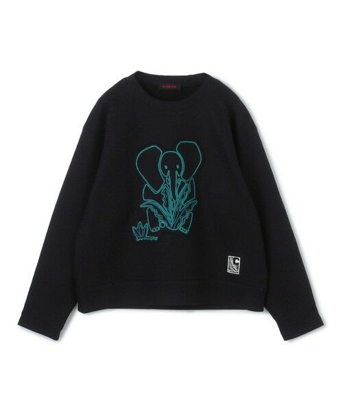 CABaN ウールコットンダブルフェイス エンブロイダリープルオーバー