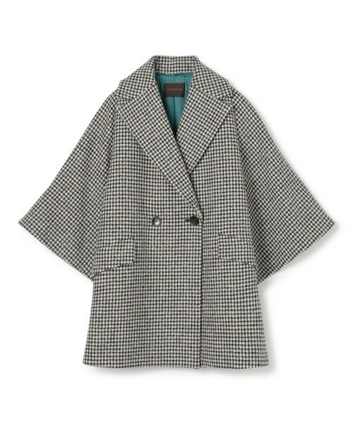 セール】 ウールカシミヤシェファード フレアスリーブショートコート