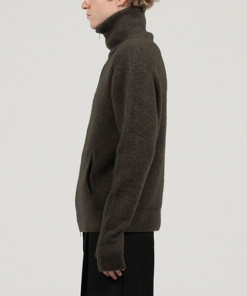 セール】 ウール カシミヤ シルク ジップアップ ニットブルゾン