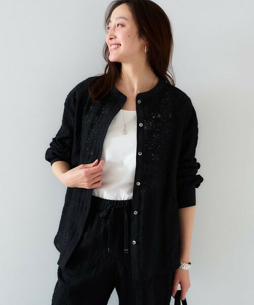 セール】 【セットアップ可能/トレンド】クロシェ風レースシャツ