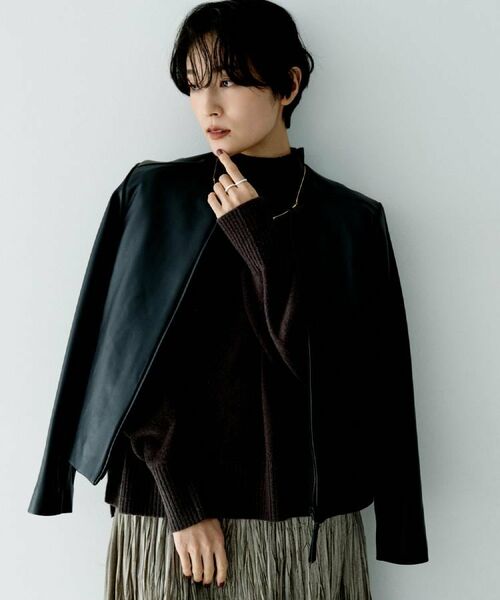 セール】 【着丈短め/柔らかな質感】ラムレザージャケット （レザー