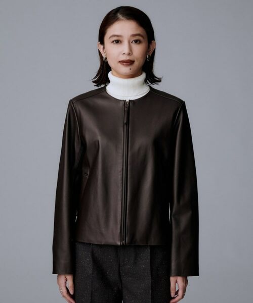 セール】 【着丈短め/柔らかな質感】ラムレザージャケット （レザー