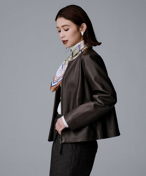 セール】 【着丈短め/柔らかな質感】ラムレザージャケット （レザー