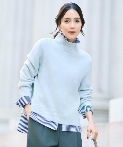 セール】 【8色展開/洗える】ウールカシミヤ ハイネックニット