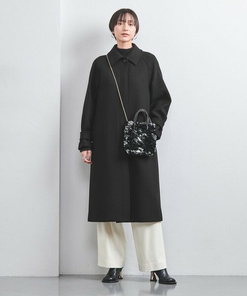 MANTECO ステンカラー コート BLACK （ステンカラーコート）｜UNITED