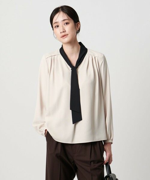 ボウタイ ロングスリーブ ブラウス‐ウォッシャブル‐ （シャツ