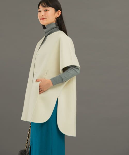 セール】 ウールカシミヤリバーポンチョコート （ポンチョ