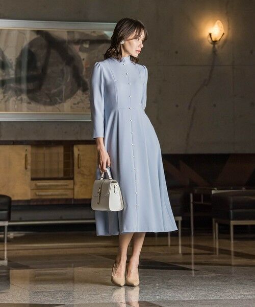 セール】 MISSION DOUBLECLOTHスタンドカラーワンピース （ロング