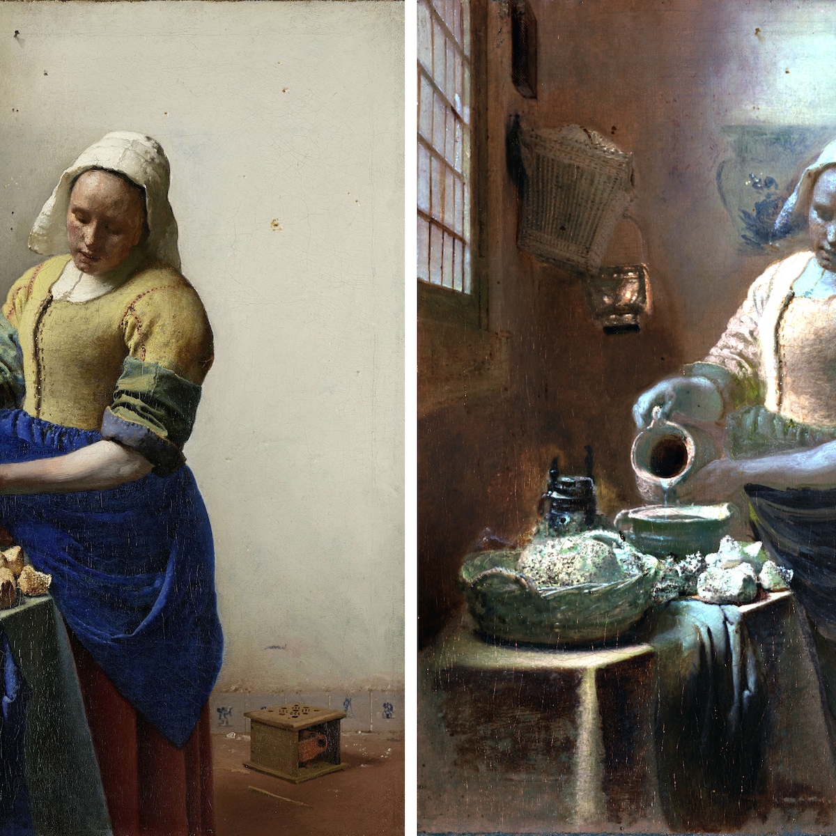 Vermeer zette zijn melkmeisje eerst in een vollere keuken | Trouw