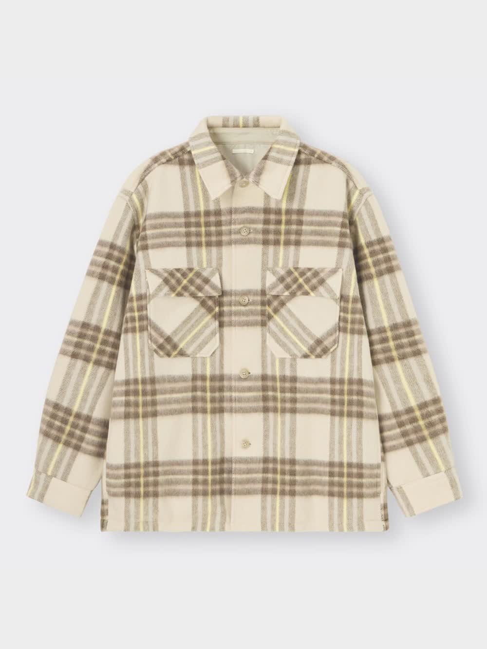 GU公式 | シャギーチェックオーバーサイズシャツ(長袖)