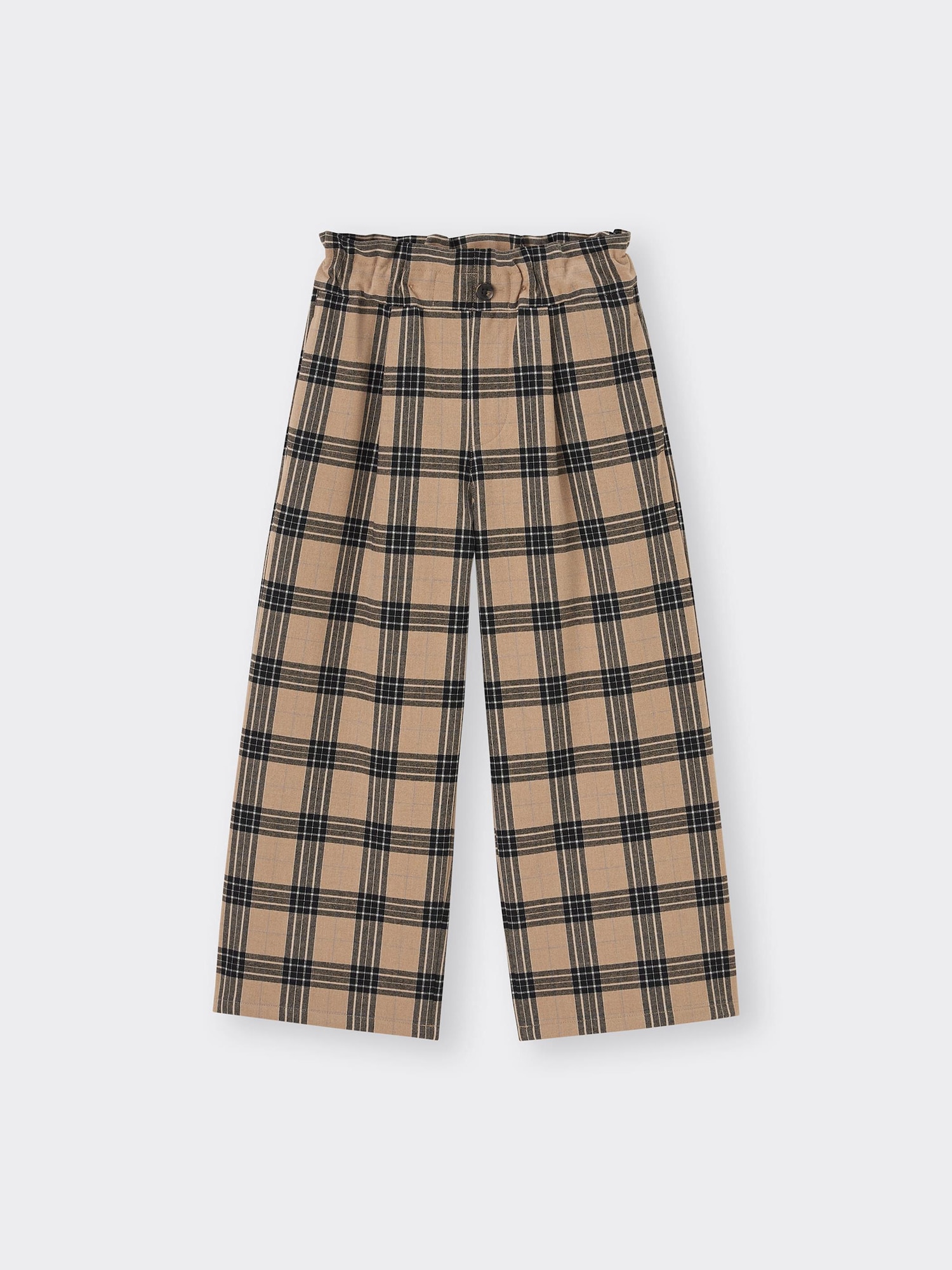 GU公式 | GIRLS起毛ワイドパンツ(チェック)