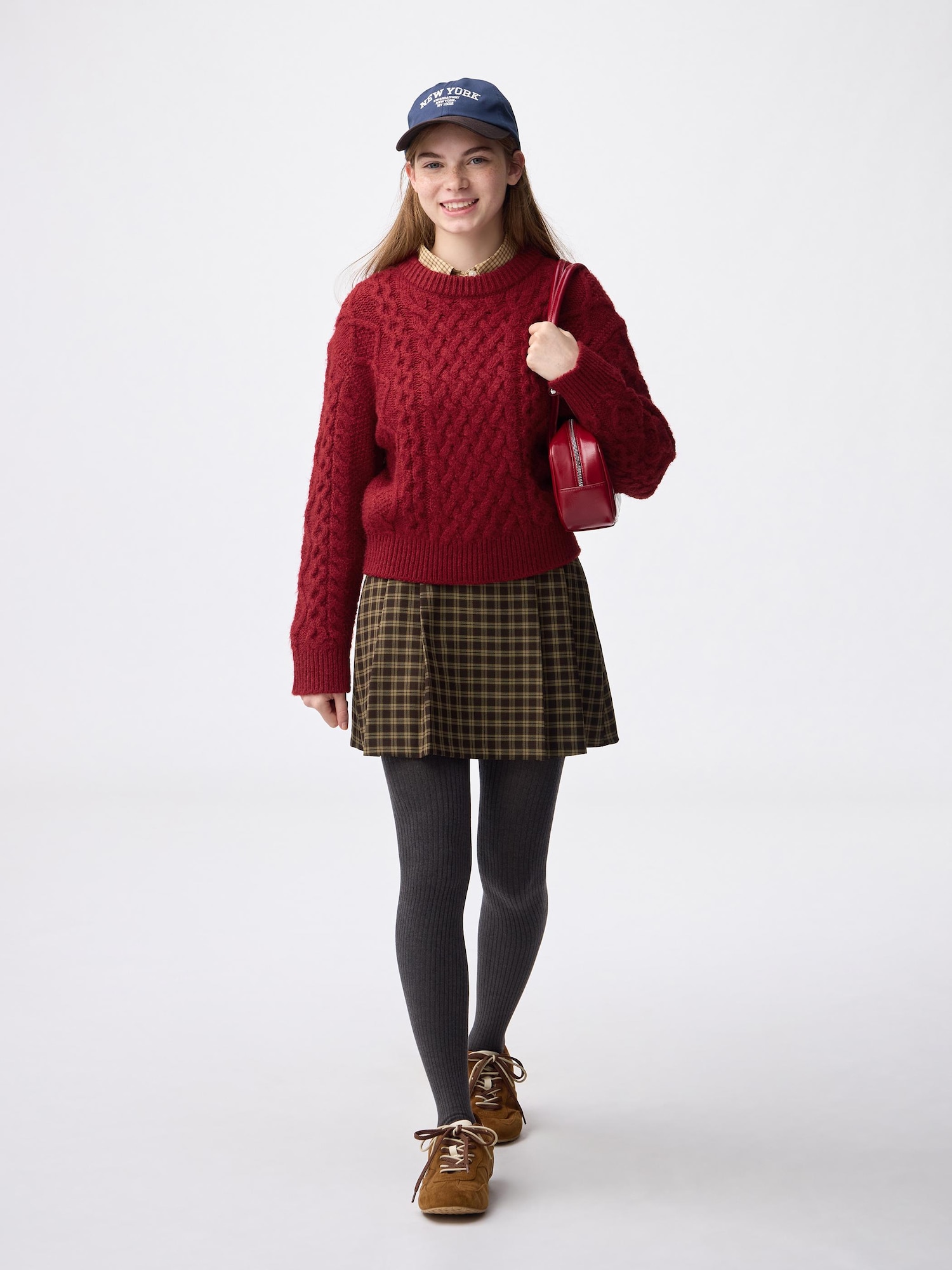 GU公式 | サイドプリーツチェックスコート