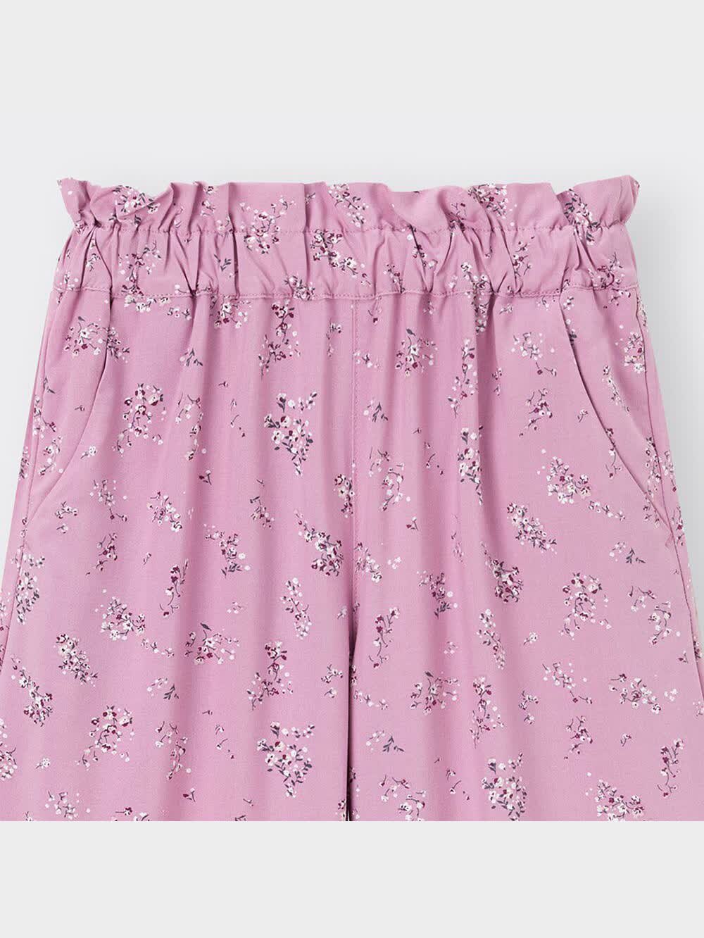 GU公式 | GIRLSフラワープリントイージーワイドパンツ