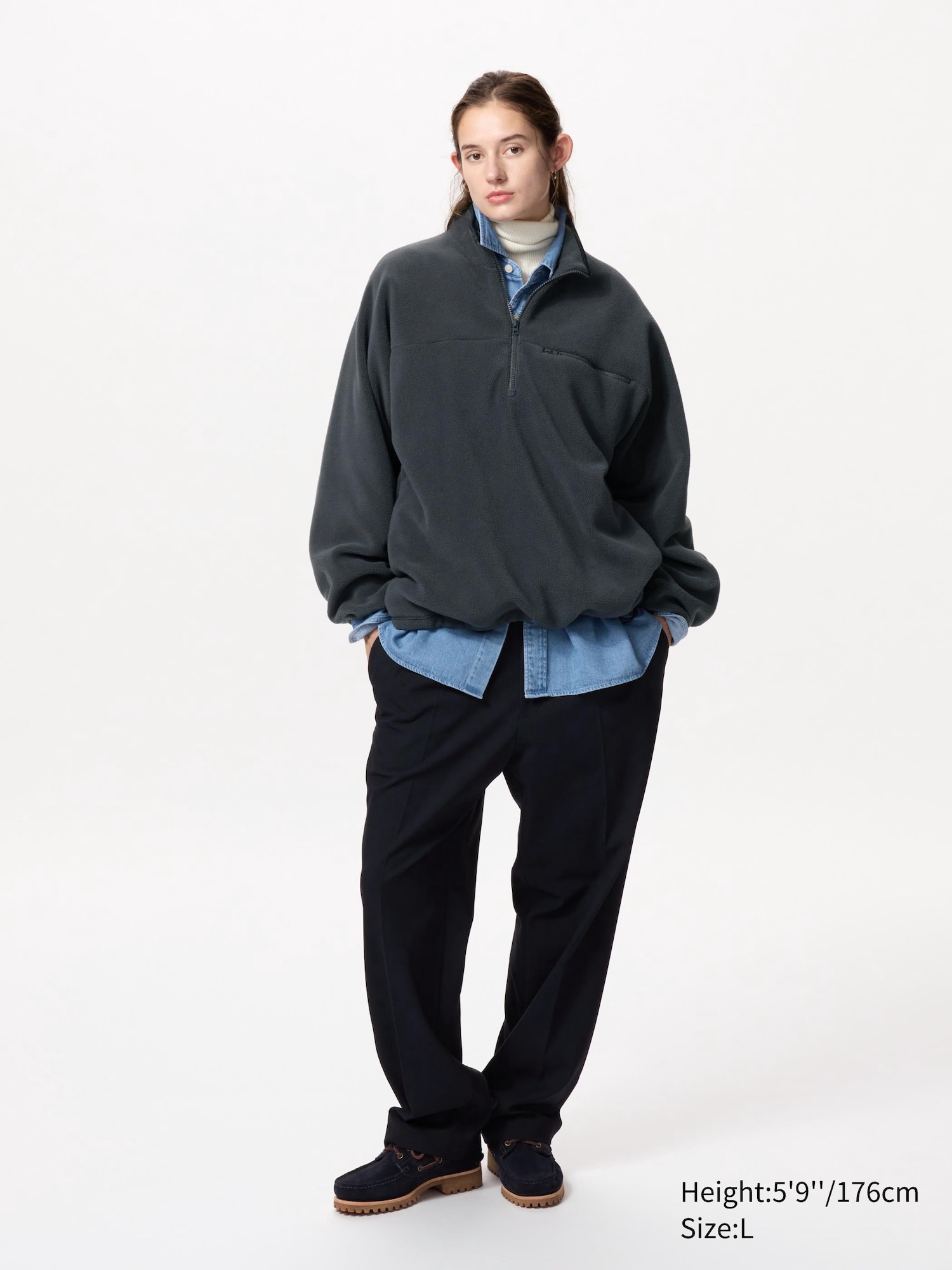 Fleece Half-Zip Oversized Pullover | UNIQLO US