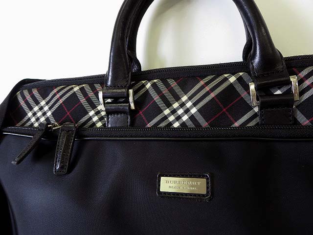 極美品 バーバリー ホースロゴ チェック レザー ビジネスバッグ A4収納
