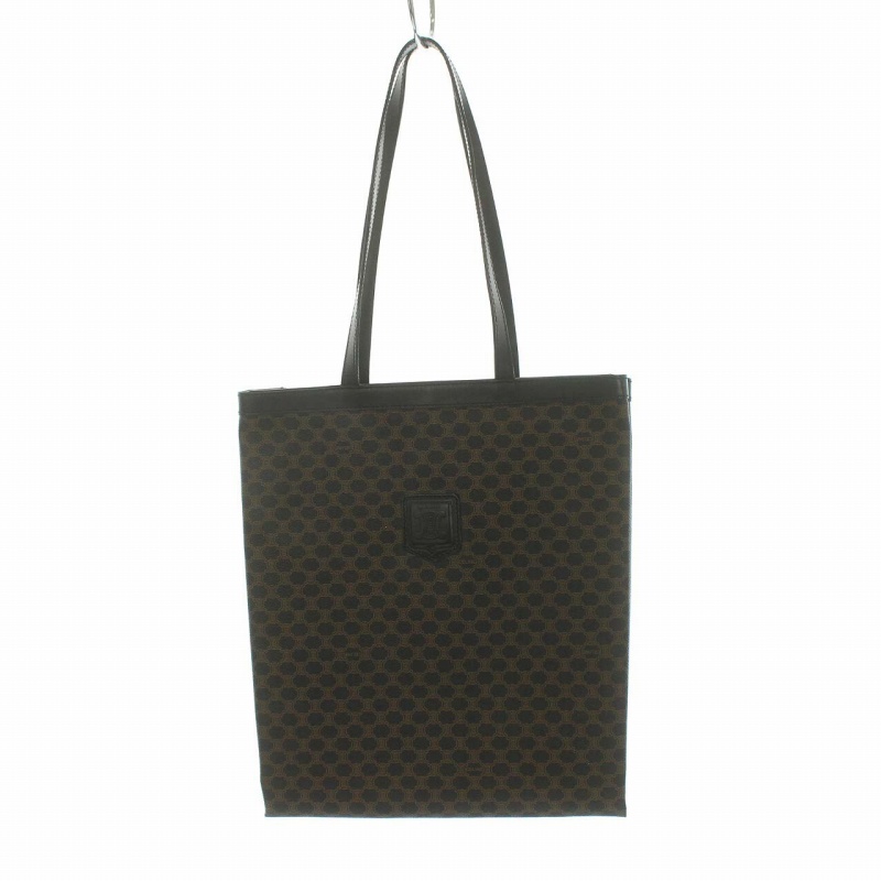 セリーヌ CELINE トートバッグ ショルダーバッグ マカダム柄 ロゴ 黒