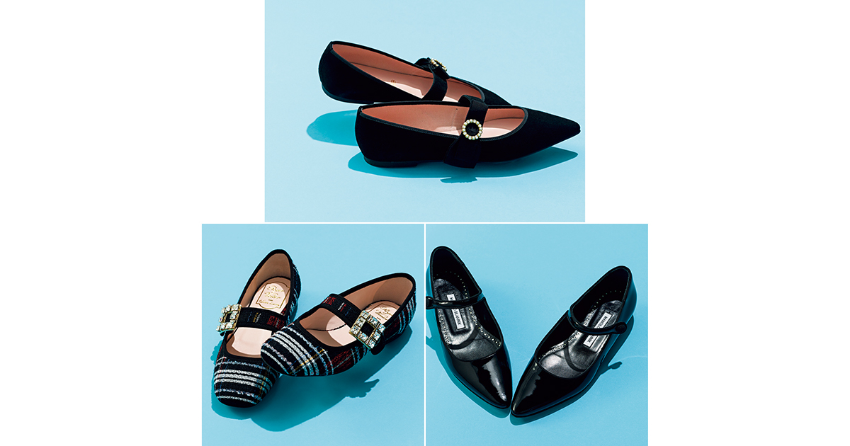 キレイめフラット靴】“メリージェーン”は黒が万能！オススメとコーデ3