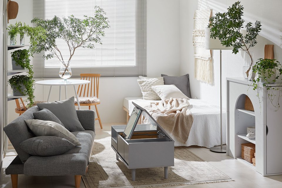 ドレッサーテーブル(ホワイト/ウォルナット/ナチュラル)ディスプレイ