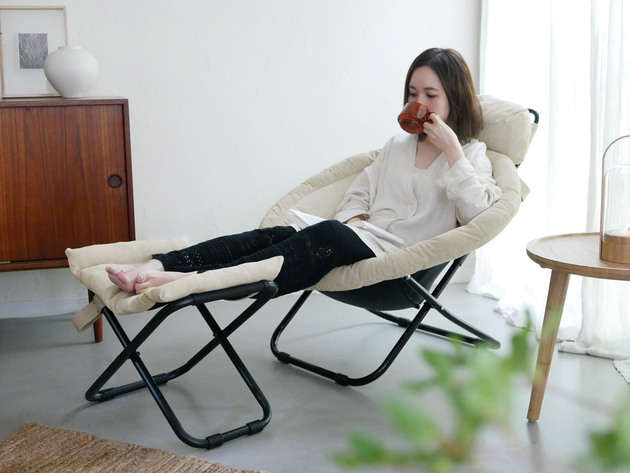 足を伸ばしたら「おしまいDEATH！」【2wayフォールディングチェア