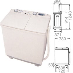 ヨドバシ.com - サンヨー SANYO 二槽式洗濯機（5.5kg） ソフトグレー