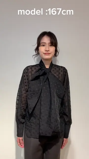 長谷川京子さんコラボ】ドットボウタイブラウス | Whim Gazette(ウィム