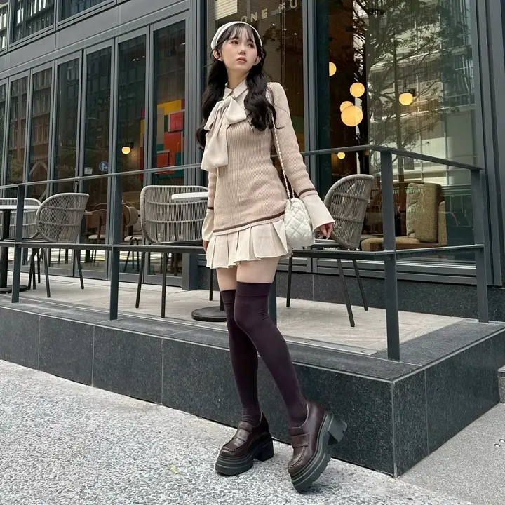 LIP SERVICE（リップサービス）｜ シャツドッキングプリーツワンピース