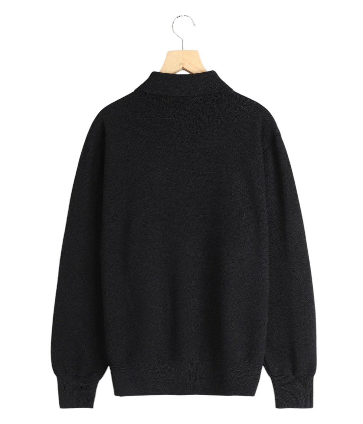 long sleeve polo sweater - Paper/High twisted wool Half milano rib