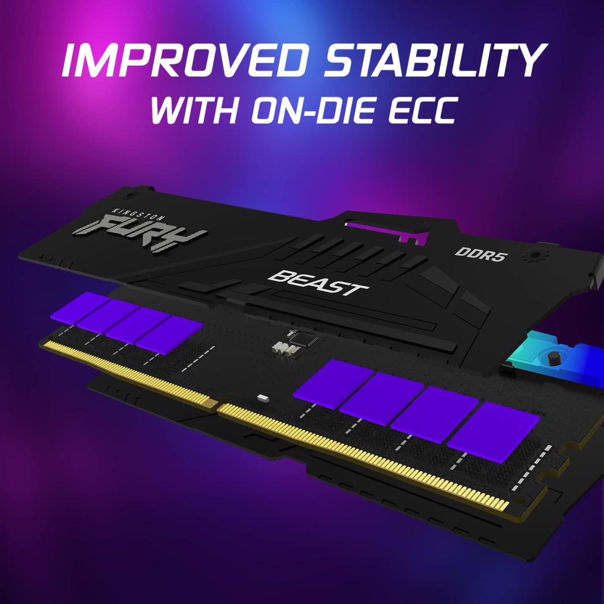 Kingston FURY Beast RGB 8GB (1 x 8GB) 5200MHz DDR5 Desktop Memory
