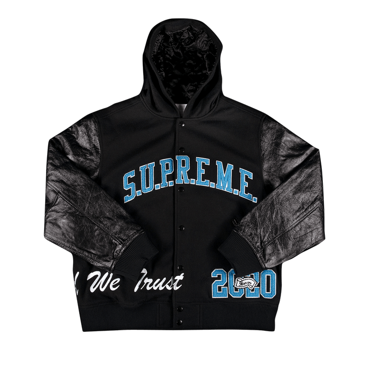 Buy Supreme King Hooded Varsity Jacket 'Black' - FW20J78 BLACK | GOAT