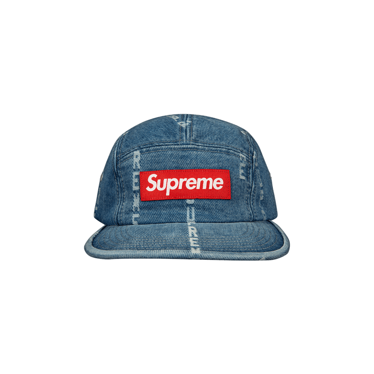 Buy Supreme Logo Stripe Jacquard Denim Camp Cap 'Blue' - FW20H103