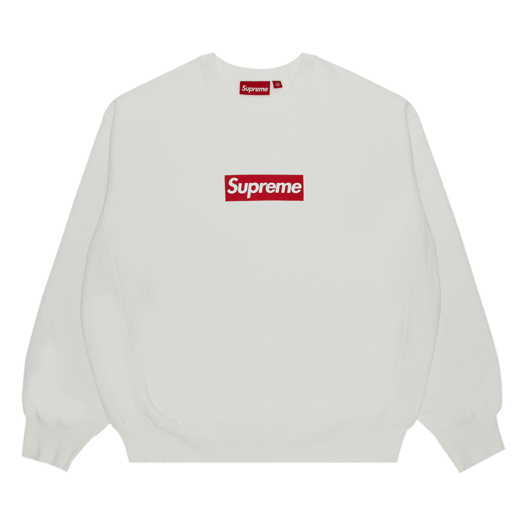 Buy Supreme Washed Box Logo Crewneck 'White' - SS25SW2 WHITE | GOAT
