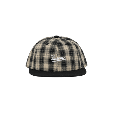 Buy Supreme Script Logo 6-Panel 'Black Plaid' - SS24H90 BLACK