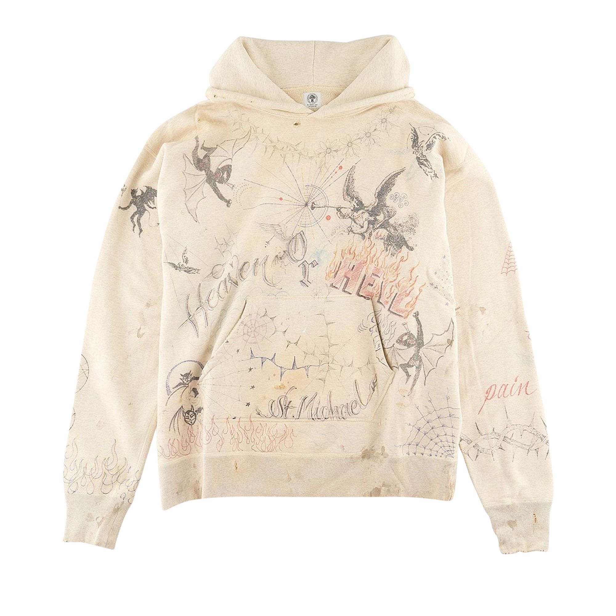 Buy SAINT Mxxxxxx Graffiti Hoodie 'Light Grey' - SM A21 0000 056