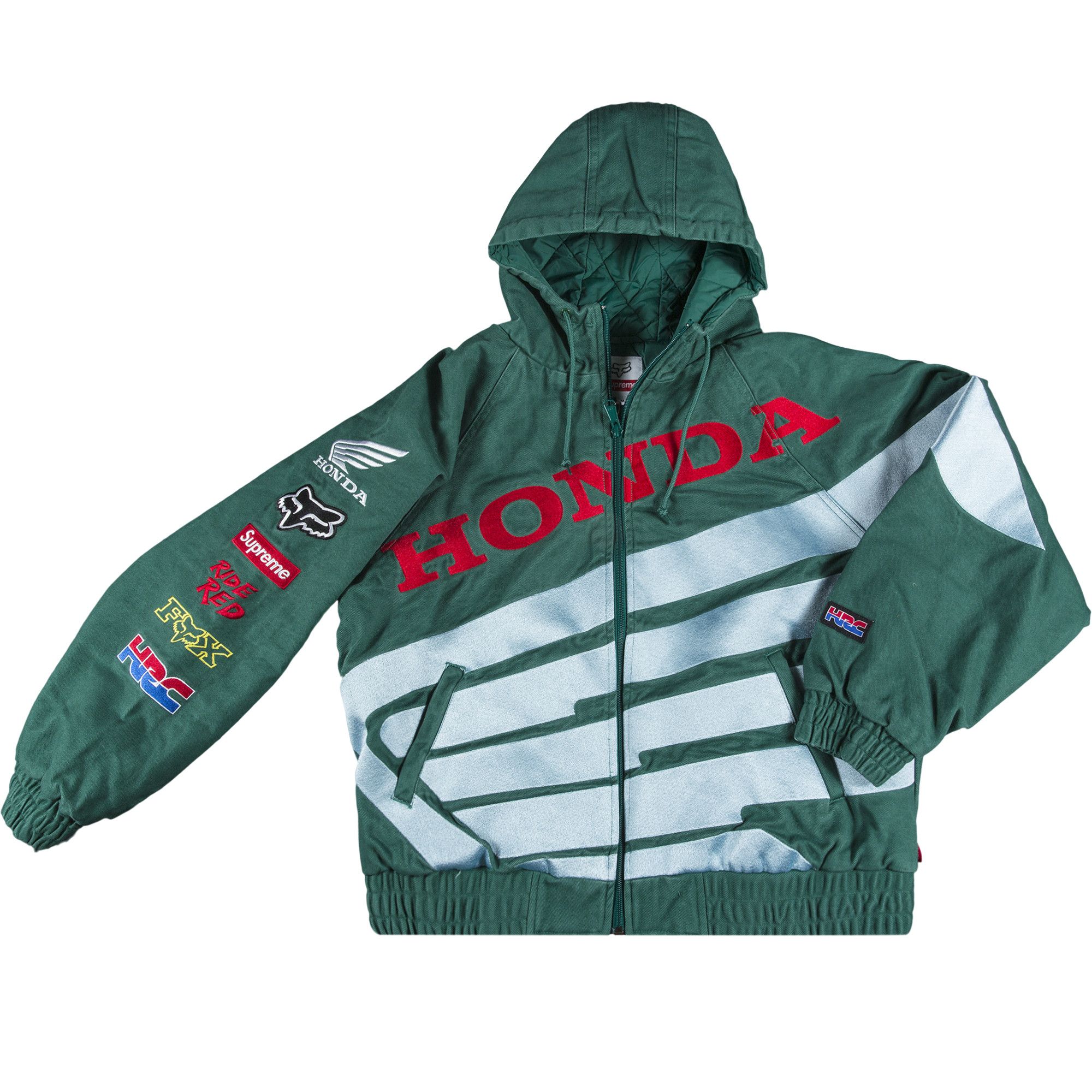 Buy Supreme x Honda Fox Racing Puffy Zip Up Jacket 'Green