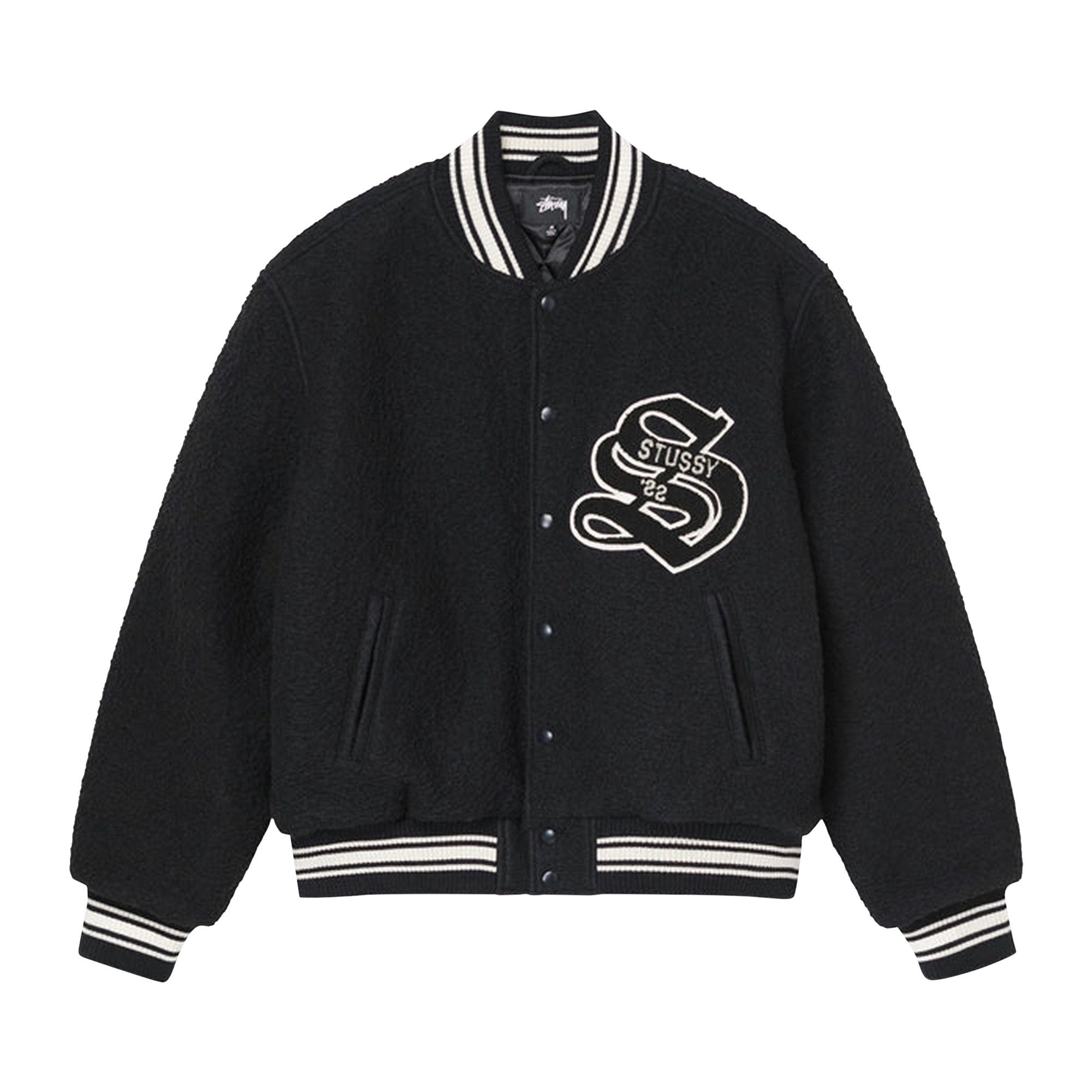 Buy Stussy Casentino Wool Varsity Jacket 'Black' - 115678 BLAC | GOAT