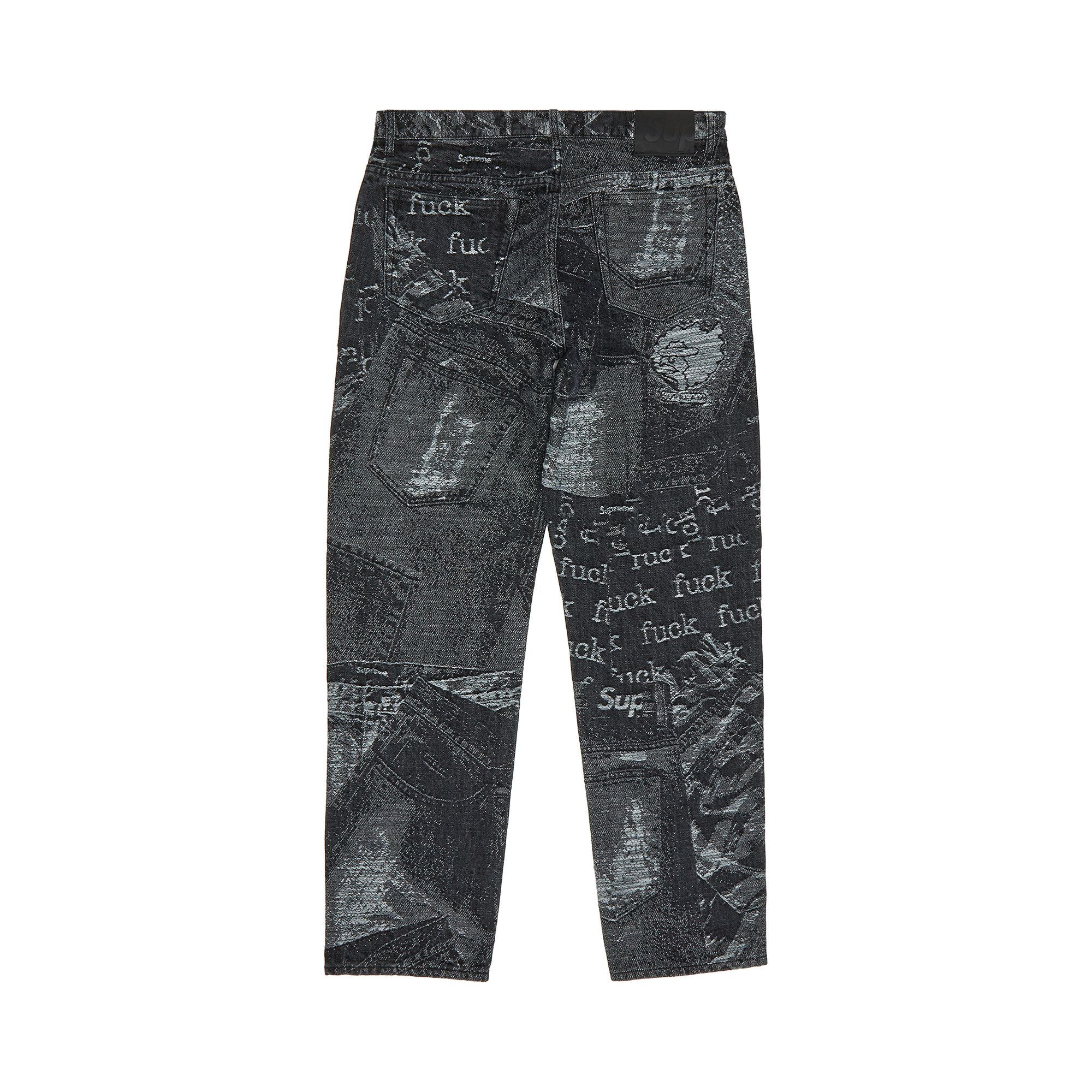 Buy Supreme Archive Denim Jacquard Regular Jean 'Black' - SS23P14