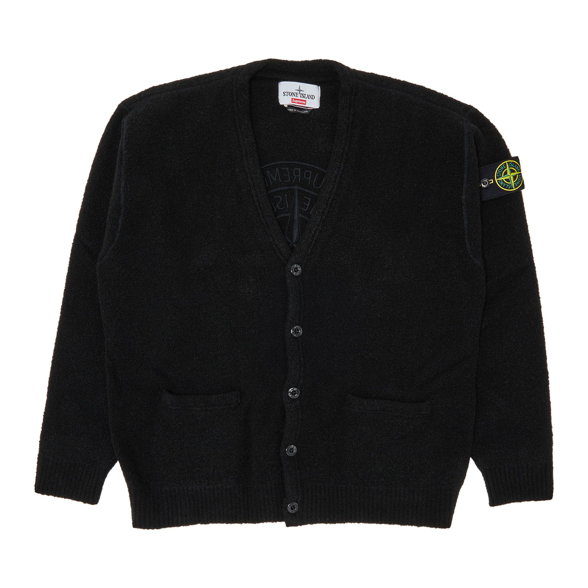 Buy Supreme x Stone Island Bouclé Cardigan 'Black' - FW23SK1 BLACK