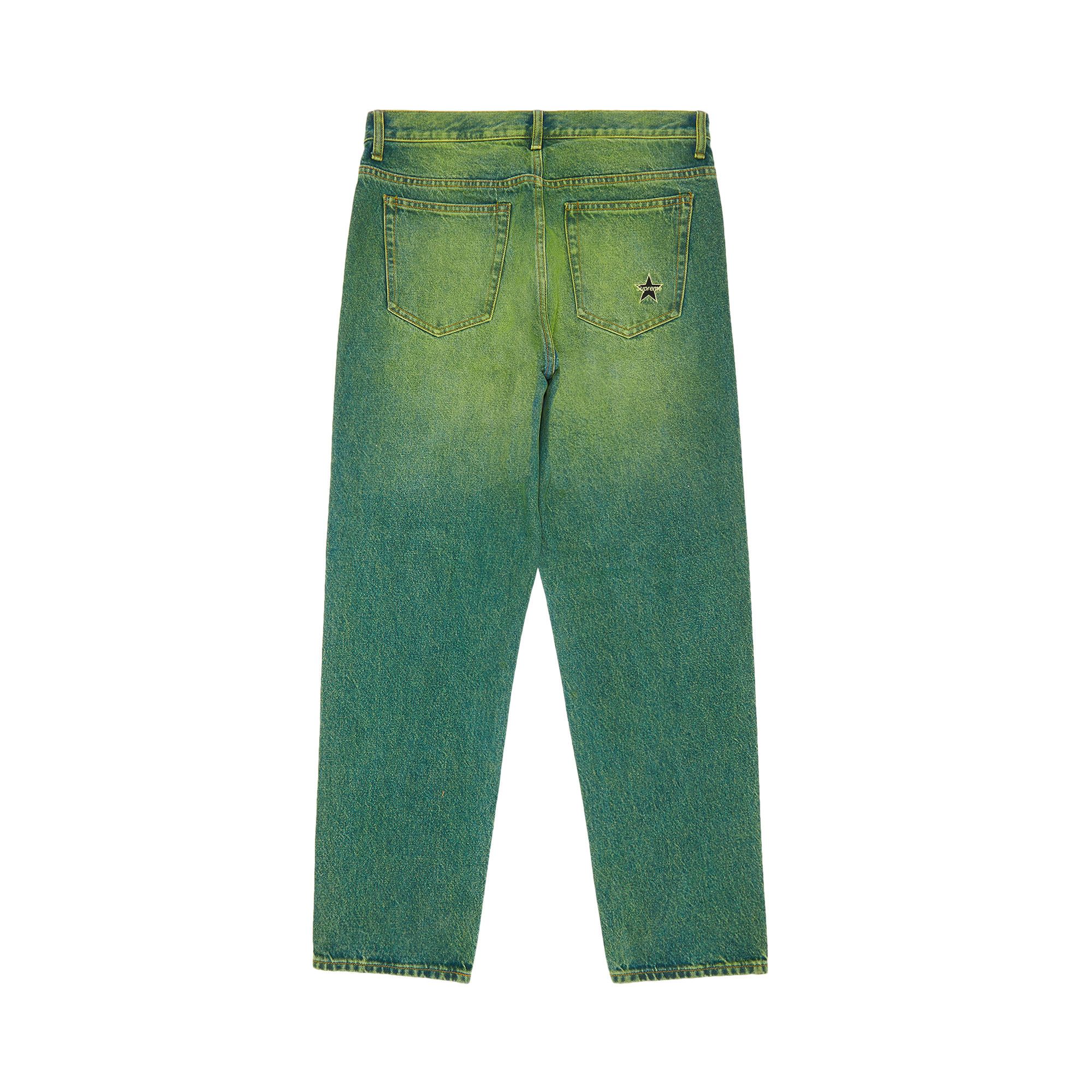 Buy Supreme Regular Jean 'Overspray Green' - FW23P31 OVERSPRAY